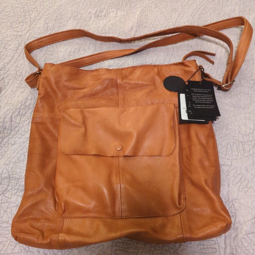 Brown leather crossbody